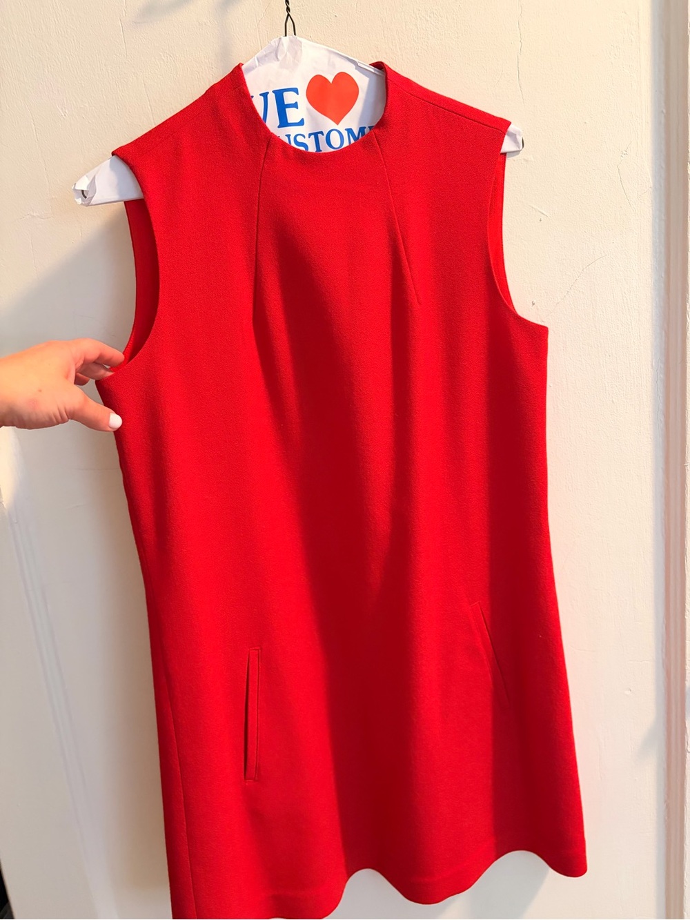 Elle Sasson Red Wool Sleeveless Mini Dress